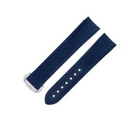 JQQJZLC Pour STRAP OMEGA pour AT150 SEAMASTER 300 Planet Ocean de Ville Speedmaster Curbed Watch Band 20 mm Ligne Blue High Density Nylon CowHide Watch Bands