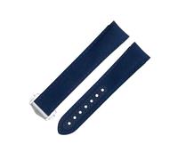 JQQJZLC Pour STRAP OMEGA pour AT150 SEAMASTER 300 Planet Ocean de Ville Speedmaster Curbed Watch Band 20 mm Ligne Blue High Density Nylon CowHide Watch Bands