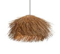 JQQJZLC Prime de Vent silencieuse Lampe Chinois Remise rétro luminaire Tissage Suspension Lustre Art Plafond Illumination Rattan Drop léger Lantern tissé à la Main