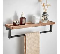 JQQJZLC Rack de Serviette Noire Noix Pliable Rack de Rails Serviette, Barre de Serviette, Panier de Rangement, Accessoires de Salle de Bain multifonctionnels muraux kit