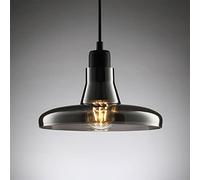 JQQJZLC Retro Glass Dining Room Plafond Lampe Suspendue Café Cafe Dining Table Pendante Lumière Wabi-Sabi Vent B & B Bar Chandelier avec Portefeuille E27, Smoke Grey Intéressant Life (C)