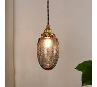 JQQJZLC Retro Nordic Glass Pendant Lights Assemblées Lumières luxueuses Chandelier Chambre Salon Copper Loft Decor Industrial Vintage Lampe Ajustement Light Intéressant Life (A)