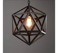 JQQJZLC Rétros créatif en Fer forgé en Fer géométrique Light Light Vintage Industrial Chandelier, Cage de Cage en métal à tête