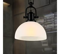 JQQJZLC Rétros Industrial Style Plafond Light Plafond Plafond Pendant Pendre Aménagement en Verres en Fer White