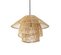 JQQJZLC Roard Pendant Lamp Japonais créatif rotin de rotin Restaurant Personnalité Salon de Salon E27 Base Decoration Home Decoration Assyaire pour la Table de Table à Manger de l'îlot de Cuisine