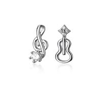 JQQJZLC S925 Boucles d'oreilles Little Lady, Jolies Boucles d'oreilles de Violon avec Diamants en Micro-Silky, 925