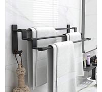 JQQJZLC Serviette à Serviette Murale avec Crochets, Porte-Serviette de Salle de Bain désaligne de Trois Couches, Rail Serviette en Aluminium Spatial pour la Salle de Bain hôtel Cuisine / 70 cm