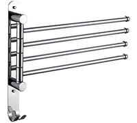 JQQJZLC Swing Out Bar à Serviette avec Crochets, Porte-séchage Murale en Acier Inoxydable 2/3/4/5-bar, Rack de Serviette pivotant pivotant pour la Salle de Bain de la Piscine, / 3