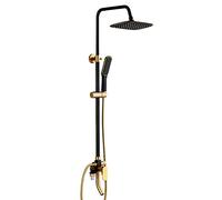 JQQJZLC Système de douche à effet pluie de 20,3 cm avec robinets de douche à main - Robinet de douche mural haute pression pour salle de bain (noir)