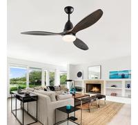 JQQJZLC Ventilateurs de Plafond de 42 '' avec lumières et Bois éloigné, Ventilateurs de Plafond Silencieux 6 Vitesses 3 Couleurs réversibles, Lustre Ventilateur léger avec minuterie, Plafond
