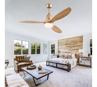 JQQJZLC Ventilateurs de Plafond de 42 '' avec lumières et Bois éloigné, Ventilateurs de Plafond Silencieux 6 Vitesses 3 Couleurs réversibles, Lustre Ventilateur léger avec minuterie, Plafond