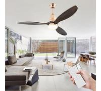 JQQJZLC Ventilateurs de Plafond de 42 '' avec lumières et Bois éloigné, Ventilateurs de Plafond Silencieux 6 Vitesses 3 Couleurs réversibles, Lustre Ventilateur léger avec minuterie, Plafond