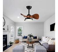 JQQJZLC Ventilateurs de Plafond de Chambre à Coucher Silencieux avec lumières et télécommande Application Petits Ventilateurs de Plafond avec des Lampes 6 Vitesses réversibles réversibles pour Lustre