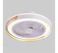 JQQJZLC Ventilateurs de Plafond intelligents avec des lumières de Chambre à Coucher Lustre Silencieux Ventilateur à LED de Plafond léger avec télécommande Salon Ventilateur dimmable Lampe réglable de