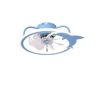 JQQJZLC Ventilateurs de Plafond Ronds intérieurs avec léger, Cartoon LED Semi Flush Venti