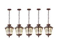 JQQJZLC Vintage à l'extérieur Suspendu à Suspension extérieure étanche à la lumière du Pendentif extérieur, avec Une Teinte en Verre à tête de série, Lustre ajusté au Lustre pour Le Patio, la