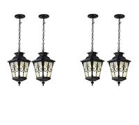 JQQJZLC Vintage à l'extérieur Suspendu à Suspension extérieure étanche à la lumière du Pendentif extérieur, avec Une Teinte en Verre à tête de série, Lustre ajusté au Lustre pour Le Patio, la