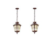 JQQJZLC Vintage à l'extérieur Suspendu à Suspension extérieure étanche à la lumière du Pendentif extérieur, avec Une Teinte en Verre à tête de série, Lustre ajusté au Lustre pour Le Patio, la