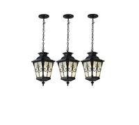 JQQJZLC Vintage à l'extérieur Suspendu à Suspension extérieure étanche à la lumière du Pendentif extérieur, avec Une Teinte en Verre à tête de série, Lustre ajusté au Lustre pour Le Patio, la