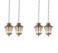 JQQJZLC Vintage à l'extérieur Suspendu à Suspension extérieure étanche à la lumière du Pendentif extérieur, avec Une Teinte en Verre à tête de série, Lustre ajusté au Lustre pour Le Patio, la