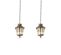 JQQJZLC Vintage à l'extérieur Suspendu à Suspension extérieure étanche à la lumière du Pendentif extérieur, avec Une Teinte en Verre à tête de série, Lustre ajusté au Lustre pour Le Patio, la