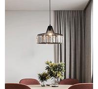 JQQJZLC Vintage Industriel en Fer Pendant Light Light Dining Chandelier Modern Minimalist Light Luxury Crystal Lamp Creative Dining Table Bar Decoration Small Sanging Lampe