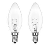 JQslight Ampoules Bougie Halogène 40W, E14 SES Ampoule Halogène C35 Petite Ampoule à Vis Edison Lampe Halogène Vintage - Blanc Chaud 2700K - 310 lm - Dimmable - Lot de 2