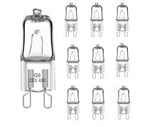 JQslight Lot de 9 Ampoule de Four G9 40W Dimmable, G9 Halogen Oven/Four, Résistant jusqu'à 300 Degrés, 450lumens, AC 220V, Transparent, pour Four, Micro-ondes, Lampe à Cire
