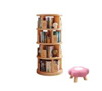JQslycdmv Bibliothèque Pivotante pour Enfants, Étagère en Bois Massif Pivotante À 360°, Design Vertical sur Pied, Idéale pour Les Chambres d'enfants Et Les Petits Espaces(4)