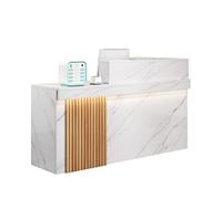 JQslycdmv Bureau de réception en Forme de L avec tiroir classeur verrouillable, Plateau, Solution de réception for Le Commerce de détail et l'hôtellerie(White-Right,150cm)