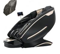 JQslycdmv Chaise De Massage 4d、 Shiatsu Human Zero Gravitys SL Track De Bureau Housse De Chaise De Massage pour La Maison(Black)