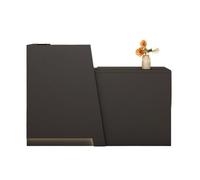 JQslycdmv Comptoir d'accueil, avec éclairage LED, tiroir avec Serrure et Support Clavier, réception d'hôtel, magasins de vêtements, pâtisseries, Fruiteries(Black Left,140cm)