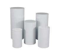 JQslycdmv Ensemble De Cinq Présentoirs Métalliques, Idéal Pour Les Mariages Les Gâteaux Les Centres De Table Les Décorations D'anniversaire Et Les Supports Dorés Aucun Assemblage Requis(Bianco,C)