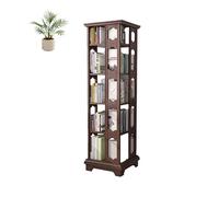 JQslycdmv Étagère Tournante À 5 Niveaux en Bois Massif, Tour De Bibliothèque Pivotante À 360°, Étagère Carrée Rotative, Idéale pour Les Petits Espaces, Les Coins Et Les Bureaux(Fifth Floor(5))