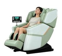 JQslycdmv Fauteuil De Massage Professionnel, zéro Gravité en V Profond Massage des Jambes Plusieurs Programmes De Massage Commande par Bouton Cuir Résistant À l'usure(Groen)