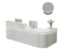 JQslycdmv Grand Comptoir d'accueil avec Éclairage LED Et Tiroir Verrouillable, Idéal pour Les Salons De Beauté Et Les Magasins De Vêtements(C-Left,200x60x100cm)