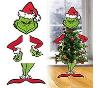 JQTOP Décoration Grinch pour Sapin de Noël, Grincheux pour Petit Arbre, Ornements de Noël