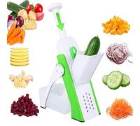 JQTOP Mandoline sans danger pour trancher, coupe-légumes multi-légumes, coupe-julienne, coupe-pommes de terre, épaisseur réglable, pour légumes, préparation des repas et plus encore (M-vert)