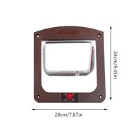 JQVDE Chatière verrouillable à 4 Voies for Grands Chiens et Chats, Installation sur Portes intérieures et extérieures, résistante aux intempéries, Compatible avec Les Portes en Bois et PVC.(White)