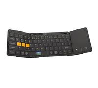 JQVDE Clavier sans Fil Pliable avec pavé Tactile, Rechargeable, Compatible avec Windows, Android et iOS.(English Layout)