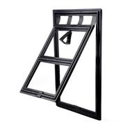 JQVDE Porte moustiquaire verrouillable for Chien et Chat, en Plastique, adaptée aux moustiquaires, aux fenêtres et aux Portes de sécurité(L 45.5x35.5x1cm,Black)