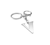 JQWL Porte-clés lettre initiale A-Z en métal argenté, accessoire décoratif pour sac, argenté, N