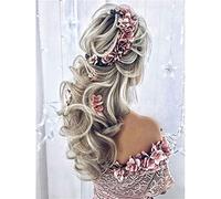 Jqynn Broderie Diamant Kit Complet, Point de Croix Canevas Diamant Peinture Numéro Adulte Enfants Tableau Perle Diamant a Coller Diamond Painting pour la décoration chambre salon, Fille 40x50cm