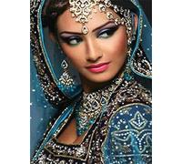 Jqynn Broderie Diamant Kit Complet, Point de Croix Canevas Diamant Peinture Numéro Adulte Enfants Tableau Perle Diamant a Coller Diamond Painting pour la décoration chambre salon, Inde Femme 50x70cm