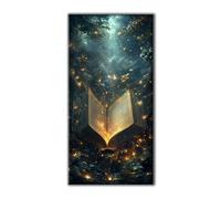 Jqynn Diamond Painting Adultes Enfants, Diamond Painting Forêt Livre 40 x 80, Peinture Diamant Bricolage Activité Manuelle Adulte Broderie Diamant Grand Format Automne Tableau Decoration Murale Q-365