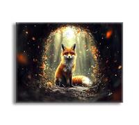 Jqynn Diamond Painting Animal Renard Diamond Painting Adulte, DIY Kit Broderie Point de Croix, Activité Manuelle Adulte Kit, Peinture Diamant pour Débutants, Tableau Decoration Murale 50x70cm Z-l-475
