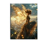 Jqynn Diamond Painting Elfe Aile Mosaique Loisir Creatif Kit, Diy Diamond Point de Croix Broderie, Cristal Art Kit Peinture Diamant, Automne Halloween Decoration Murale, Cadeau de Noel 40x55cm W-l-54