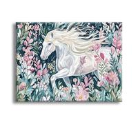 Jqynn Diamond Painting Fleurs Cheval Diamond Painting Adulte, DIY Kit Broderie Point de Croix, Activité Manuelle Adulte Kit, Peinture Diamant pour Débutants, Tableau Decoration Murale 40x50cm Z-l-409