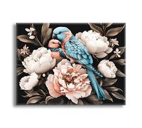 Jqynn Diamond Painting Fleurs Oiseau Diamond Painting Adulte, DIY Kit Broderie Point de Croix, Activité Manuelle Adulte Kit, Peinture Diamant pour Débutants, Tableau Decoration Murale 40x50cm Z-l-481