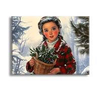 Jqynn Diamond Painting Hiver Fille Diamond Painting Adulte, DIY Kit Broderie Point de Croix, Activité Manuelle Adulte Kit, Peinture Diamant pour Débutants, Tableau Decoration Murale 100x150cm Z-l-365